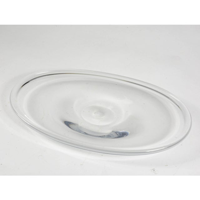 Plate Oval Centerpiece in Clear Glass, Italy, 1980s For Sale - Image 4 of 7