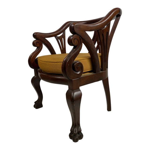 Antique Empire Mahogany Claw Foot Arm Chair Chairish