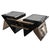 Art Deco "L'amore Dell'anima" Coffee Table With Bronze and Woven Leather For Sale - Image 3 of 7