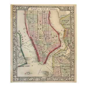 New York City Original Engraving by Samuel Mitchell, 1863