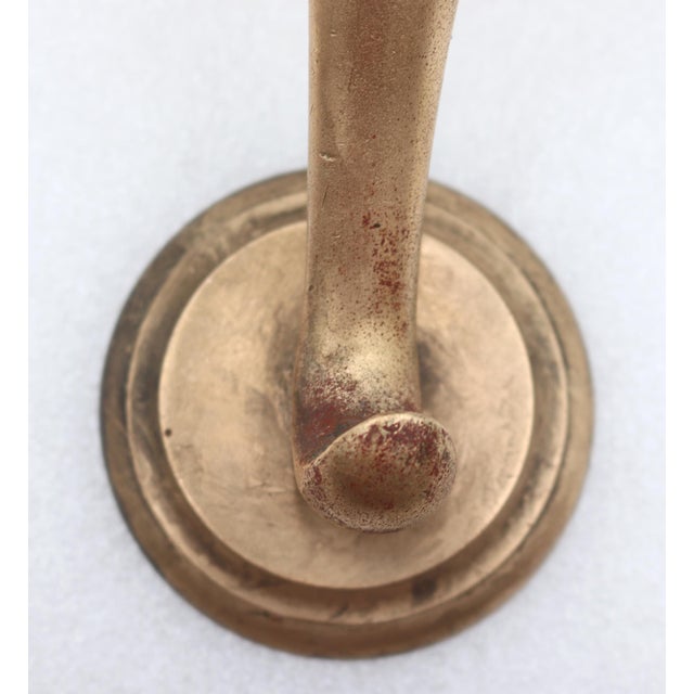 Traditional Vintage 10.5 In. Brass Thumb Latch Door Pull Handle For Sale - Image 3 of 6