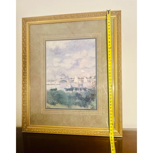 Impressionist Vintage Uttermost Framed Art: "The Bridge at Argenteuil" by Claude Monet (40"x34") For Sale - Image 3 of 10