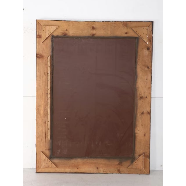 Rustic Large Oversized Monumental Rustic Embossed Metal Mirror 96" X 72" For Sale - Image 3 of 9