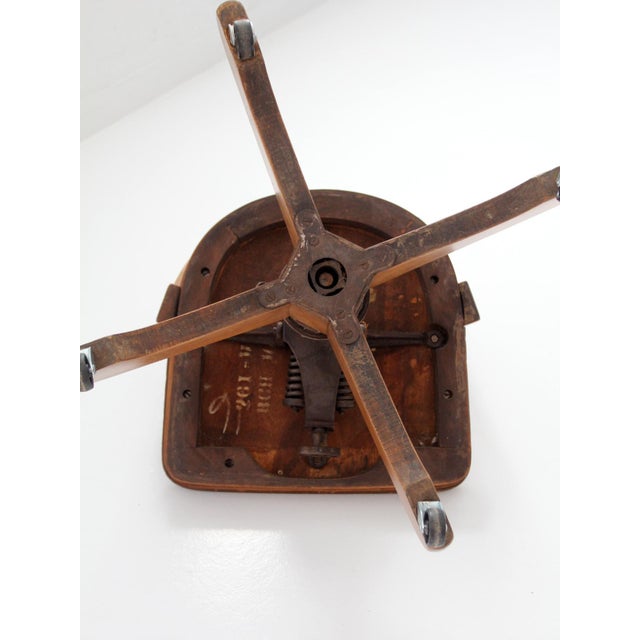 Antique Spritzer's Wood Swivel Desk Chair For Sale - Image 14 of 17