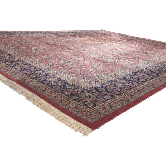 78543 Vintage Indian Tabriz Rug, 09'10 x 13'01. Emulating traditional sensibility with timeless appeal, this wool vintage...