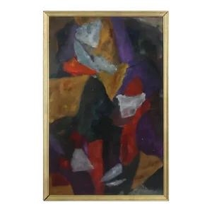 Untitled Abstract Composition Oil Painting, Circa 1950
