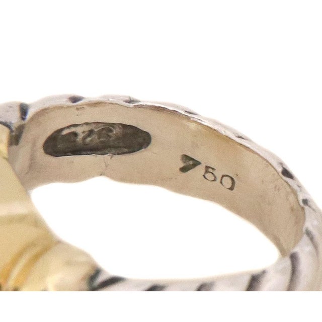 David Yurman Noblesse Diamond 18k Gold 925 Silver Cable Ring For Sale In Miami - Image 6 of 6