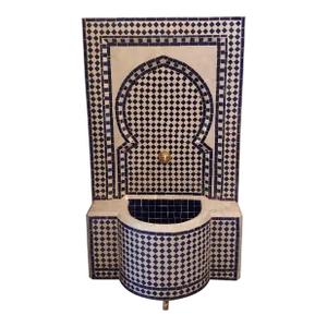 Forest Blue/White Moroccan Mosaic Tile Fountain, Pcdh