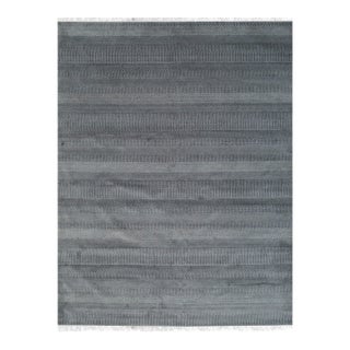 9x12 Traditional Graceful Gray Geometric Modern Hand Knotted Wool & Viscose Carpet Rug For Sale
