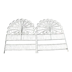 Wicker Peacock Headboards- a Pair