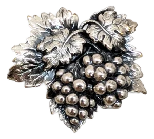 Vintage 1960s Signed Napier Silvertone Grape Cluster Brooch