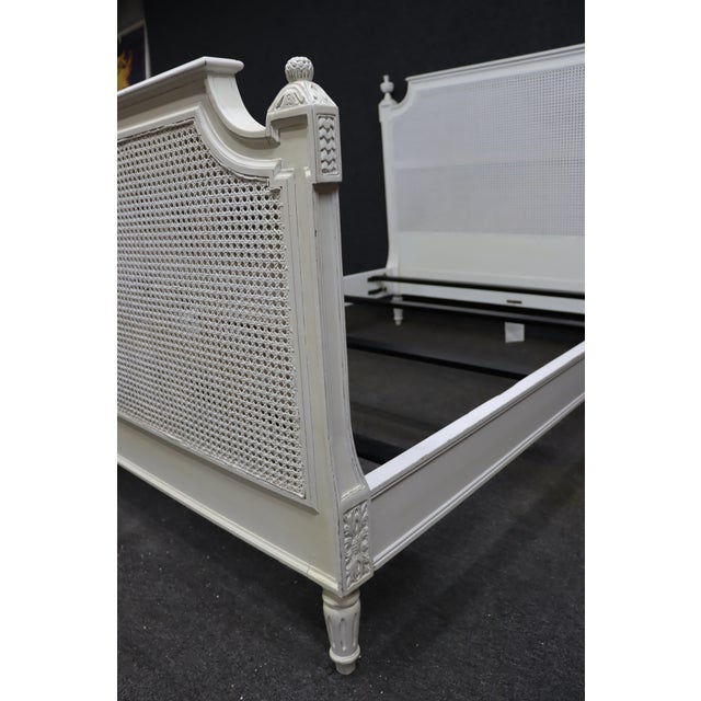 Wood Ethan Allen French Provincial Cane Queen Bed For Sale - Image 7 of 18