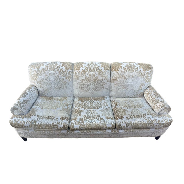 1990s English Rolled-Arm Sofa in the Style of George Smith For Sale - Image 9 of 14