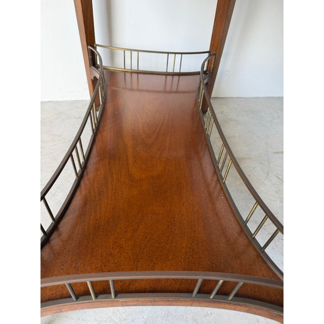 Vintage French Louis XVI Style Mahogany Console Table With White Marble Top, Pull-Out Drawer & Brass Gallery Shelf For Sale In Miami - Image 6 of 12