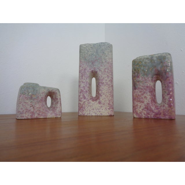 3 set ceramic vases from Ü-Keramik from the 1970s. All vases are in a very good, undamaged Condition. Height: 22/15/9 cm...