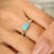 Impressive Natural Baguette Turquoise & Halo Diamonds 14K Solid White Gold Ring featuring natural turquoise of 0.28 carats...