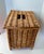 English Vintage English Wicker Lidded Storage Basket Side Table For Sale - Image 3 of 8