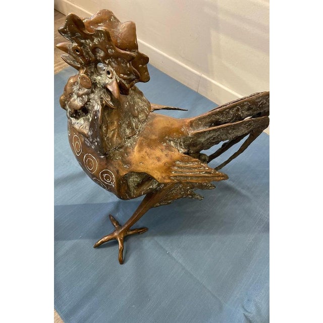 Metal Lost-Wax Cast Bronze Gallo Rooster Sculpture attributed to Luciano Minguzzi, 1970s For Sale - Image 7 of 17