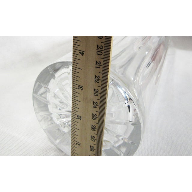 Mid 20th Century 12" Cylinder Shaped Cut Crystal Glass Vase For Sale - Image 12 of 13