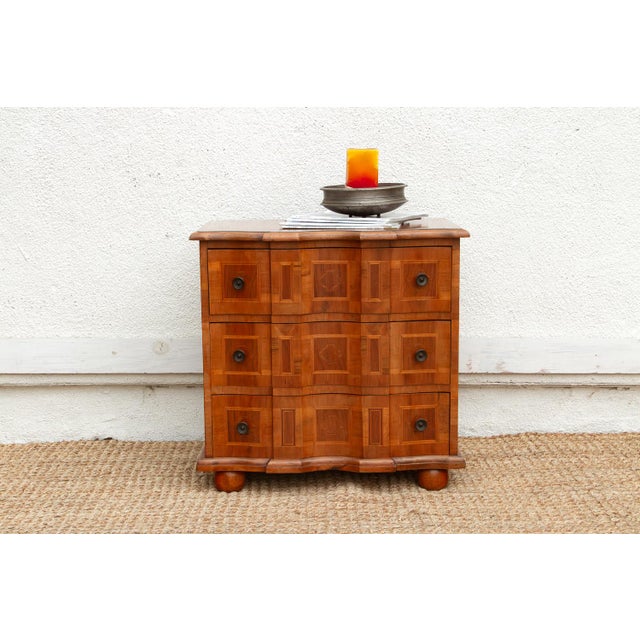 Mid Century Italian Serpentine Walnut Small Dresser For Sale - Image 11 of 11