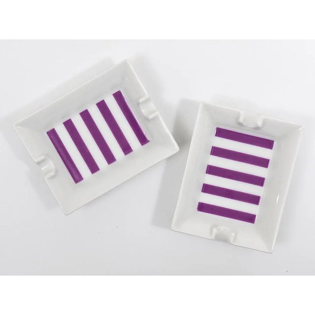 Mid-Century Purple Porcelain Ashtrays from Augarten, Vienna, Austria, 1950s, Set of 2 For Sale - Image 4 of 11