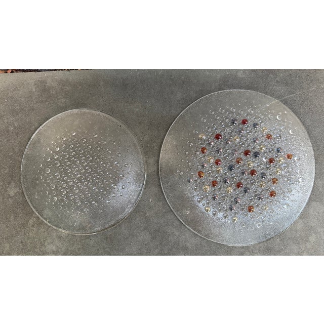 Mid-Century Modern Vintage Drost Jan Sylwester Asteroid Plate 9 3/4" & 12” Zabkowice Art Glass For Sale - Image 3 of 4