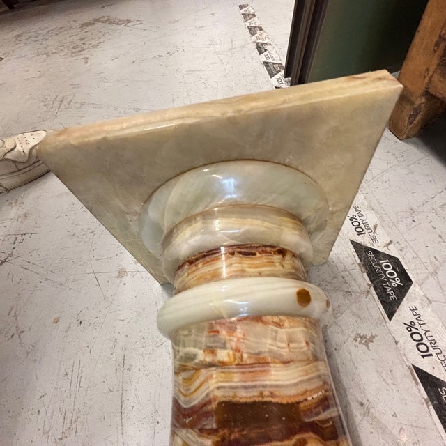 Stone Vintage Marble-Alabaster Column, 1940s For Sale - Image 7 of 14