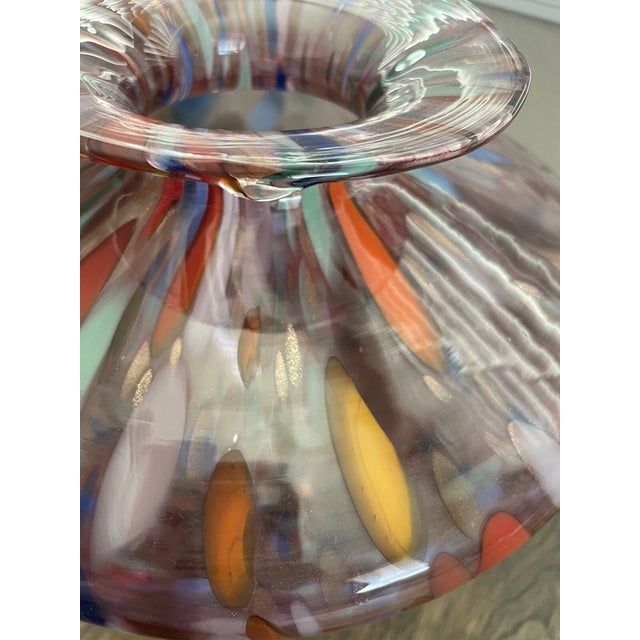 Mid-Century Modern Vintage Maestri Vetrai Made in Italy Mouth Blown Art Glass Vase For Sale - Image 3 of 8