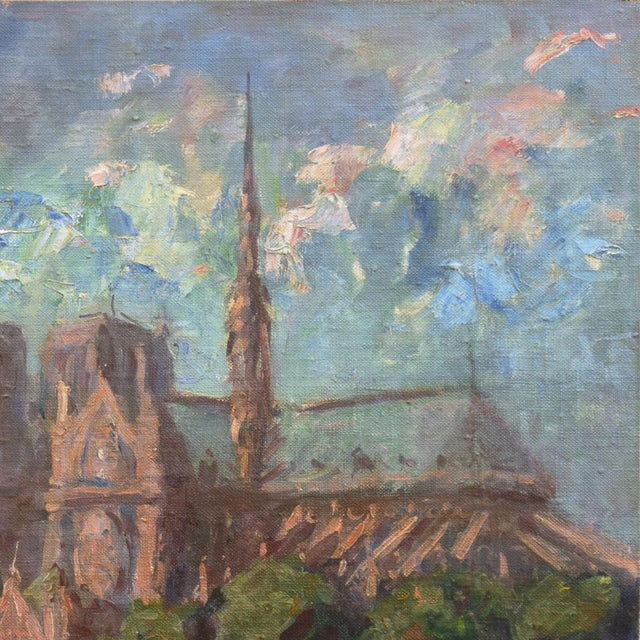 1950s 'View of Notre Dame & the Île De La Cité' by Friderika Bendéné Kovacsev, Seine, Paris, Thieme Becker, Budapest For Sale - Image 5 of 8