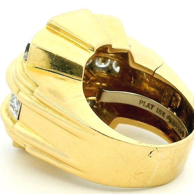 Metal Vintage David Webb 18k Gold & Platinum Diamond Band Ring, Size 8 For Sale - Image 7 of 14