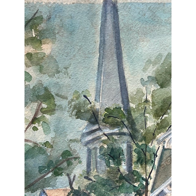 Asparagus Vintage Nina Kickbusch Gibbons Framed Architectural Watercolor For Sale - Image 8 of 12