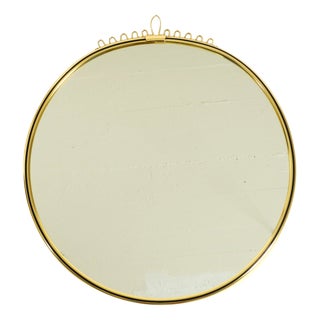 Mid-Century Modern Brass Wall Mirror from Lenz, 1964 For Sale