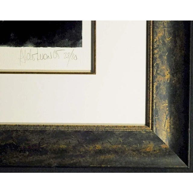 Aldo Luongo "A Glass at the Chateau" With Custom Frame Hand Signed #28 For Sale - Image 4 of 4