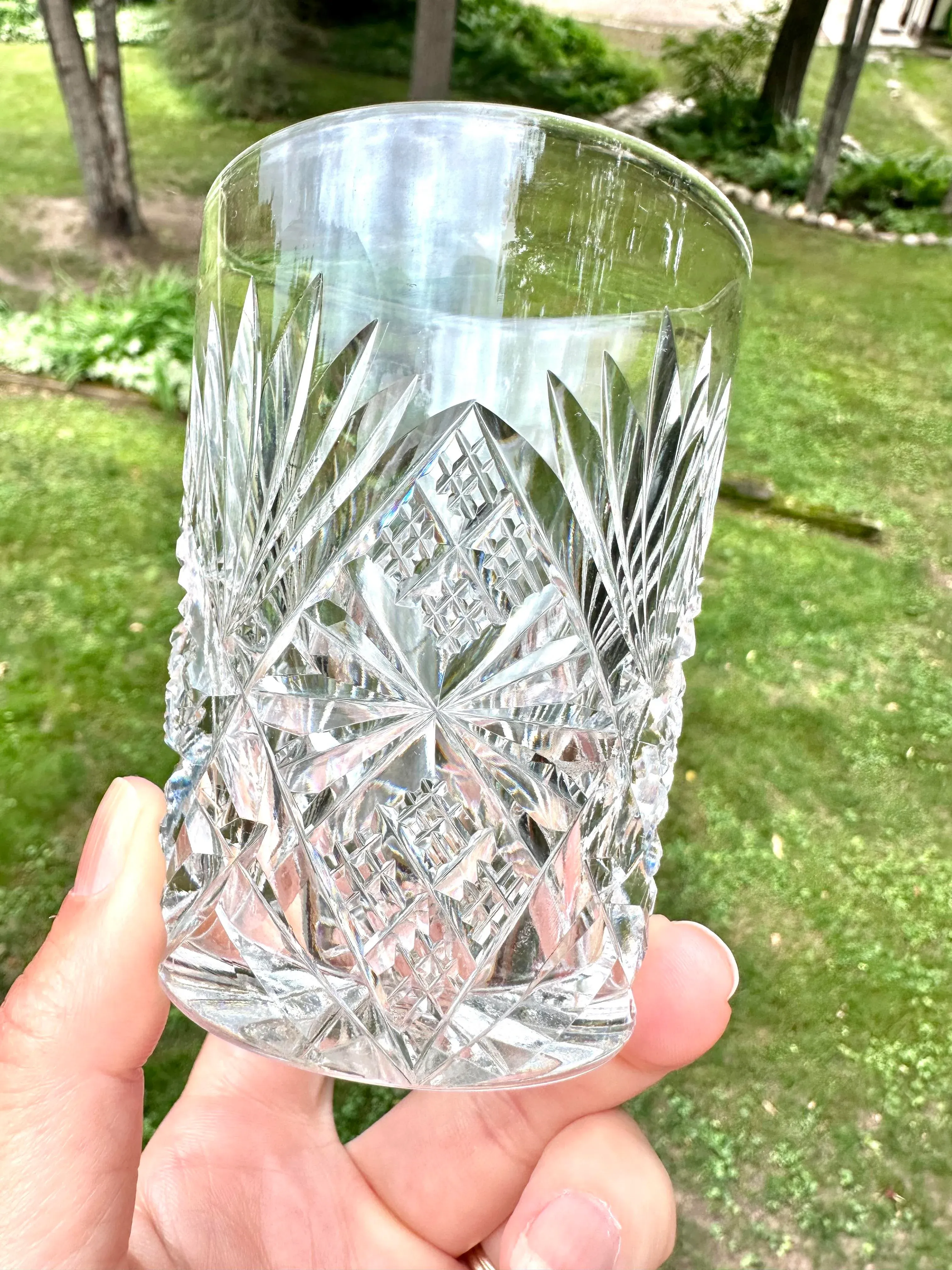 Antique Libbey With Hawkes American Brilliant Period Crystal Pitcher Tumbler  Glassware Set of 9 | Chairish