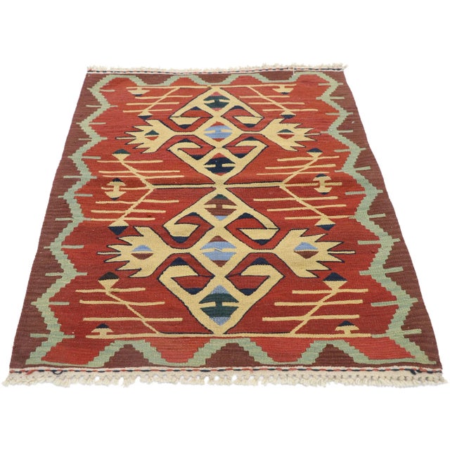 Tribal Vintage Persian Shiraz Kilim Rug - 02'10 X 03'07 For Sale - Image 3 of 9