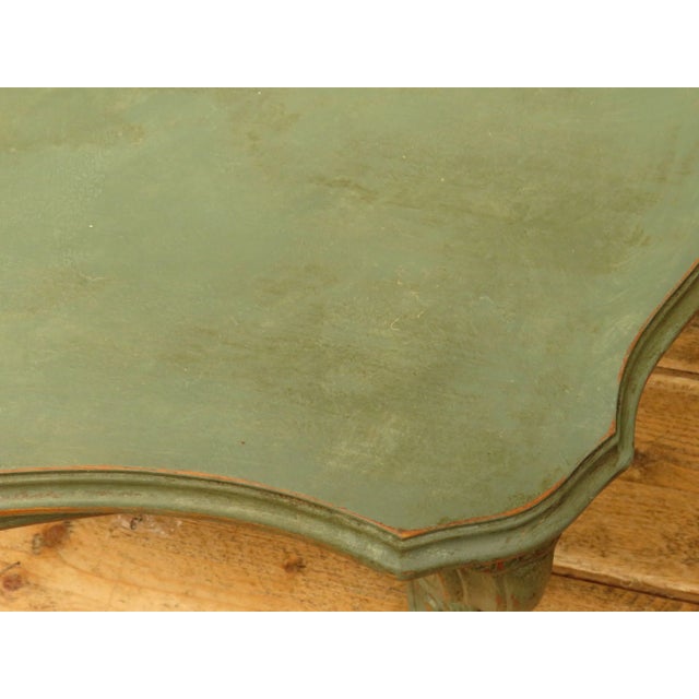 Vintage French Louis XV Style Patinated Painted Coffee Table, 1970s For Sale - Image 9 of 18