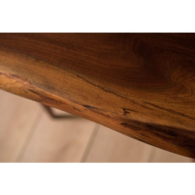 Brown Pair of Studio Live Edge Solid Walnut End Tables by George Nakashima For Sale - Image 8 of 11
