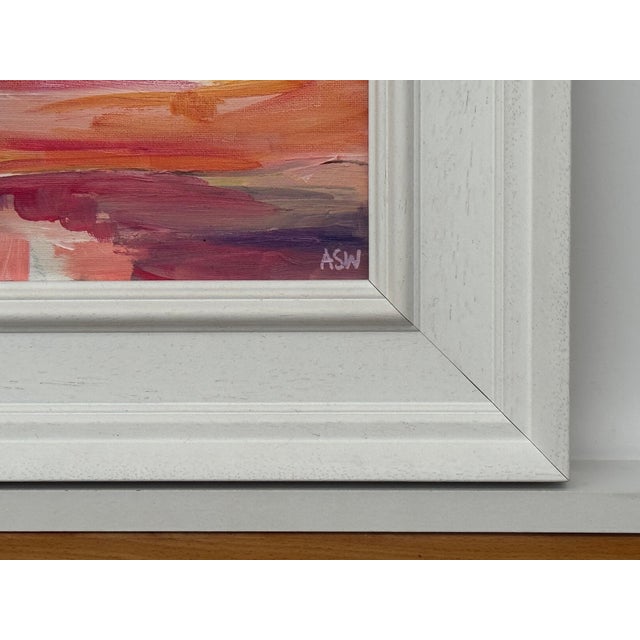 Sunset Study - Pink & Orange Miniature Abstract Landscape Art by British Artist 2025 For Sale - Image 18 of 18