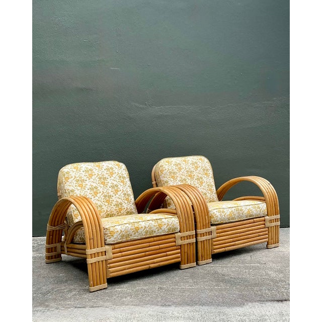 Tan Vintage Ritts Tropitan Bent Rattan Lounge Chairs - A Pair For Sale - Image 8 of 12