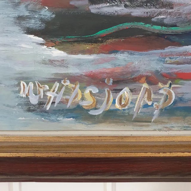 1970 Large Mid-Century Swedish Cosmic Esoteric Double-Sided Oil Painting "Nya Jorden" by Hildegard Persson For Sale - Image 15 of 18