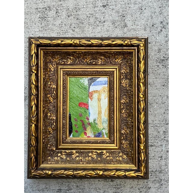 Vintage Framed Abstract Oil Painting For Sale In West Palm - Image 6 of 12