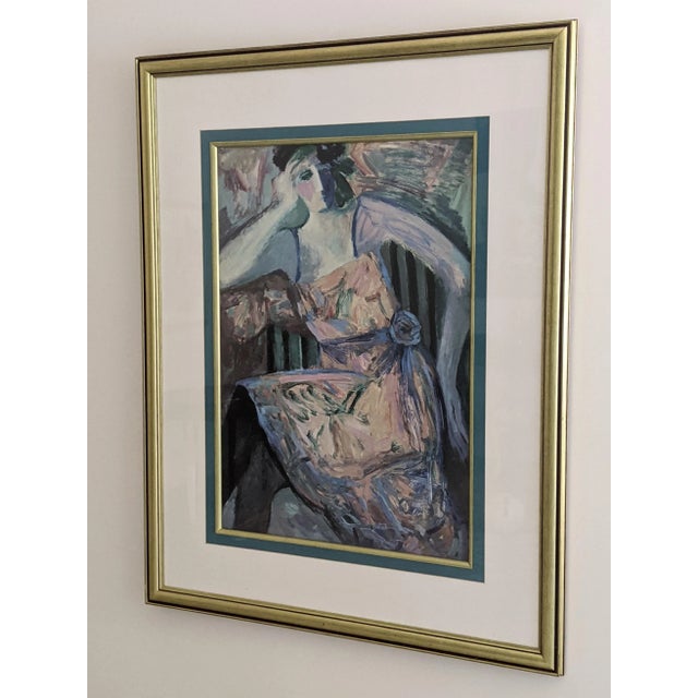 Late 20th Century Vintage Impressionist Female Portrait Serigraph Signed For Sale - Image 5 of 9