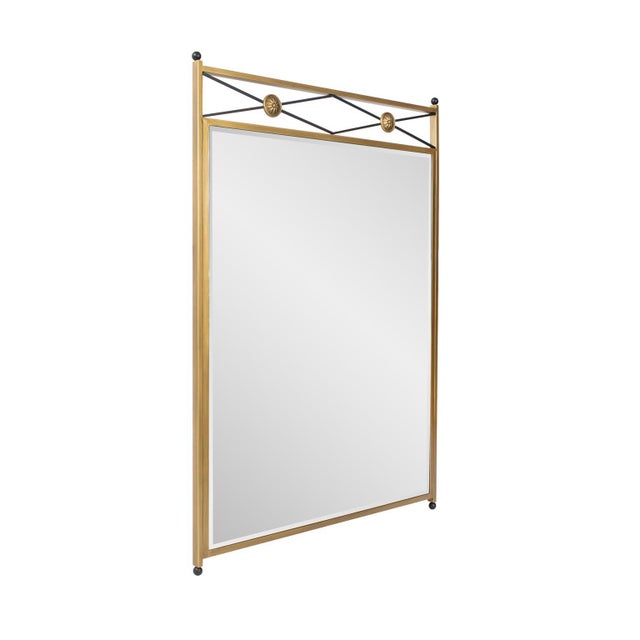 Encased in a luxurious gold frame, this mirror features welded rings on the back for effortless hanging. With intricate...