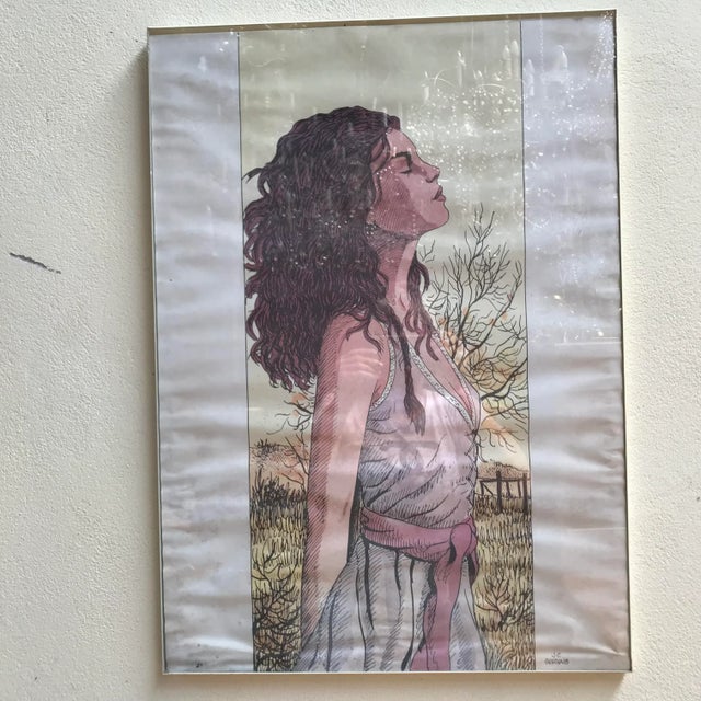 J.E. Servais, Portrait of a Woman, 1970s, Print on Paper & Glass For Sale - Image 17 of 17