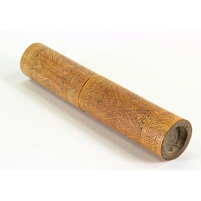 Late 19th Century Late 19th Century Carved Wood Lime Container Indonesia # 1 For Sale - Image 5 of 7