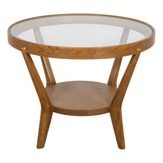 Oak & Glass Coffee Table by Karel Kozelka & Antonin Kropacek for Interior Prague, 1940s For Sale