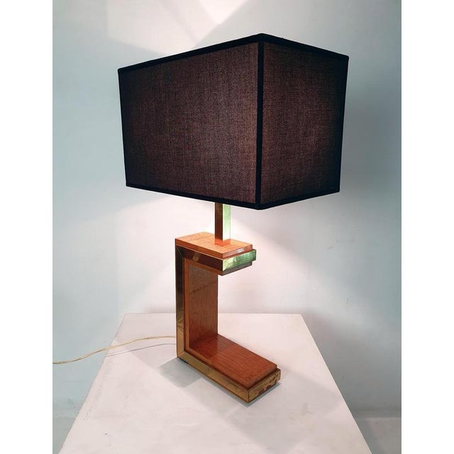 Black Postmodern Table Lamp in Brass and Bamboo from Liwans, Italy, 1970s For Sale - Image 8 of 12