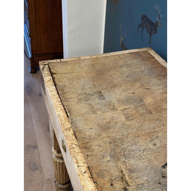 Tan Beech Butcher Table For Sale - Image 4 of 9