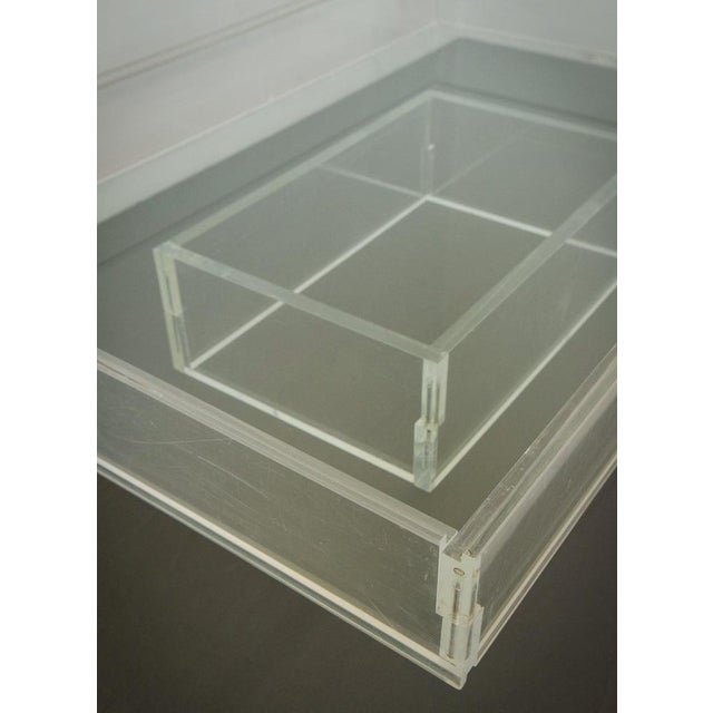 Glass Large Modernist Glass and Acrylic Glass Coffee Table, 1970s For Sale - Image 7 of 18