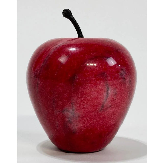Red Marble Apple Paper Weight For Sale - Image 4 of 6